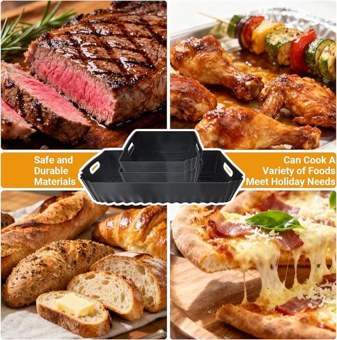 3 Pcs Ninja Air Fryer Silicone Baking Pans Set,Air Fryer Liners for SP0101 Digital Air Fry Oven Model, Easy to Clean and Reusable in Saudi Arabia