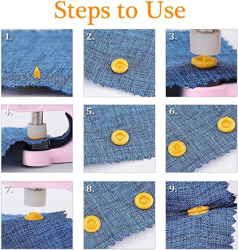 LZBRDY Snap Buttons and Pliers Set - 280 Sets T3 T5 T8 Resin & Metal Snap Fasteners with Installation Tool, Complete Kit for Sewing, DIY Clothes, Hats, Bags, Fabric and Crafts (Pink Snap Button Kit) in Saudi Arabia