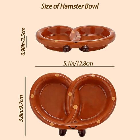 2PCS Hamster Bowl, Bread Shaped Hamster Food Dish Ceramic Food Water Feeding Bowl Small Animal Bowls for Gerbil Rat Hedgehog（Alkali Water Bread） in Saudi Arabia