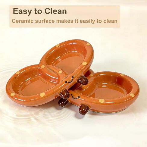 2PCS Hamster Bowl, Bread Shaped Hamster Food Dish Ceramic Food Water Feeding Bowl Small Animal Bowls for Gerbil Rat Hedgehog（Alkali Water Bread） in Saudi Arabia
