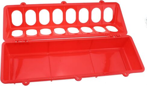 Maxmoral 2PCS Red Plastic Flip Top Small Poultry Feeder 30x11.5x7.2cm Anti Spill Waste Reducing Porous Pigeon Supplies for Separating Feed and Water in Saudi Arabia