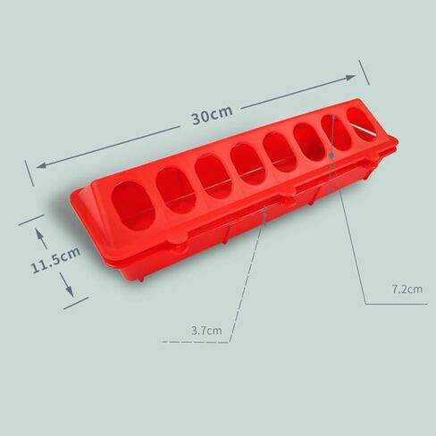 Maxmoral 2PCS Red Plastic Flip Top Small Poultry Feeder 30x11.5x7.2cm Anti Spill Waste Reducing Porous Pigeon Supplies for Separating Feed and Water in Saudi Arabia