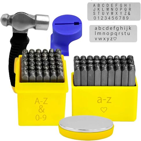 BELMAKS 64 PCS Metal Stamping Kit - Letter Punch Set Metal Stamps for Jewelry Making Leather Steel Number and Letter Stamping Kit Hand Press in Saudi Arabia