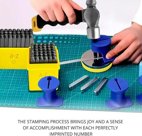 BELMAKS 64 PCS Metal Stamping Kit - Letter Punch Set Metal Stamps for Jewelry Making Leather Steel Number and Letter Stamping Kit Hand Press in Saudi Arabia