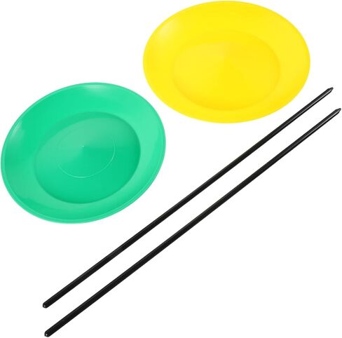 MERRYHAPY 2Pcs Juggling Spinning Plates Set with Sticks Circus Trick for Beginners and Advanced Users Easy to Learn Performance Prop for Adults Party Entertainment in Saudi Arabia
