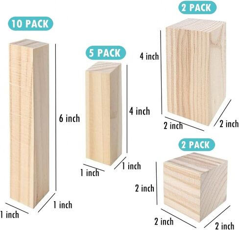 19PCS Basswood Carving Blocks，4 Different Sizes Whittling Wood Blocks，Soft Carving Basswood Kit for Crafts Beginners in Saudi Arabia