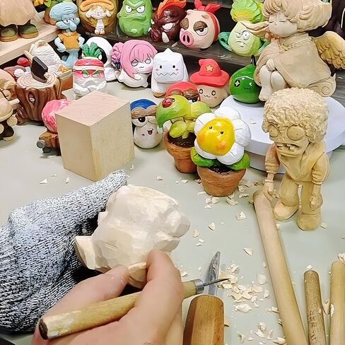 19PCS Basswood Carving Blocks，4 Different Sizes Whittling Wood Blocks，Soft Carving Basswood Kit for Crafts Beginners in Saudi Arabia