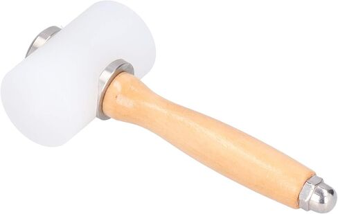 Leather Carving Hammer, Leathercraft Mallet Wooden Handle Nylon Hammer for DIY Stamping Sew Leather Cowhide Tool(Dual-Light Brown) in Saudi Arabia