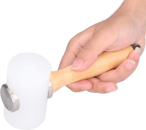 Leather Carving Hammer, Leathercraft Mallet Wooden Handle Nylon Hammer for DIY Stamping Sew Leather Cowhide Tool(Dual-Light Brown) in Saudi Arabia