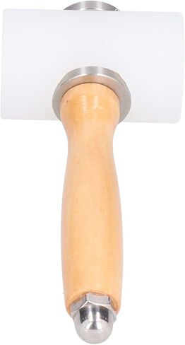 Leather Carving Hammer, Leathercraft Mallet Wooden Handle Nylon Hammer for DIY Stamping Sew Leather Cowhide Tool(Dual-Light Brown) in Saudi Arabia