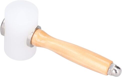Leather Carving Hammer, Leathercraft Mallet Wooden Handle Nylon Hammer for DIY Stamping Sew Leather Cowhide Tool(Dual-Light Brown) in Saudi Arabia
