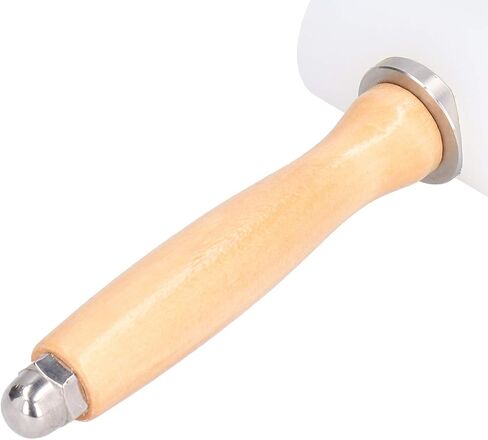 Leather Carving Hammer, Leathercraft Mallet Wooden Handle Nylon Hammer for DIY Stamping Sew Leather Cowhide Tool(Dual-Light Brown) in Saudi Arabia