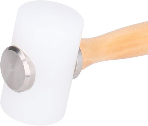 Leather Carving Hammer, Leathercraft Mallet Wooden Handle Nylon Hammer for DIY Stamping Sew Leather Cowhide Tool(Dual-Light Brown) in Saudi Arabia