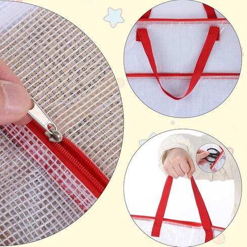 16.1Inch Sew Project Bag Project Bags for Needlepoint Embroidery Bags with Zipper Projects Bag for Quilting Portable Vinyl Mesh Zipper Pouch with Handle for Organizer Storage in Saudi Arabia