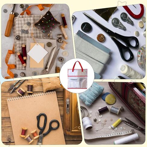 16.1Inch Sew Project Bag Project Bags for Needlepoint Embroidery Bags with Zipper Projects Bag for Quilting Portable Vinyl Mesh Zipper Pouch with Handle for Organizer Storage in Saudi Arabia
