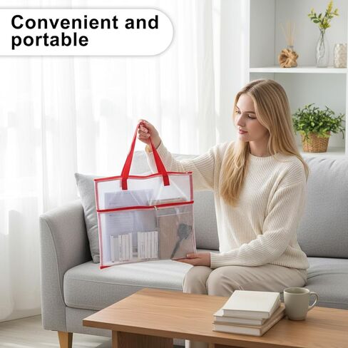 16.1Inch Sew Project Bag Project Bags for Needlepoint Embroidery Bags with Zipper Projects Bag for Quilting Portable Vinyl Mesh Zipper Pouch with Handle for Organizer Storage in Saudi Arabia