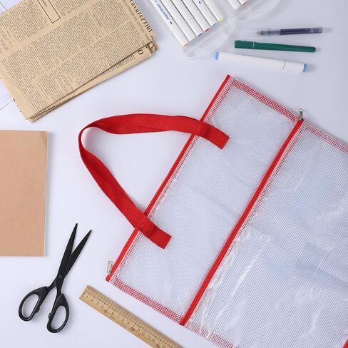 16.1Inch Sew Project Bag Project Bags for Needlepoint Embroidery Bags with Zipper Projects Bag for Quilting Portable Vinyl Mesh Zipper Pouch with Handle for Organizer Storage in Saudi Arabia