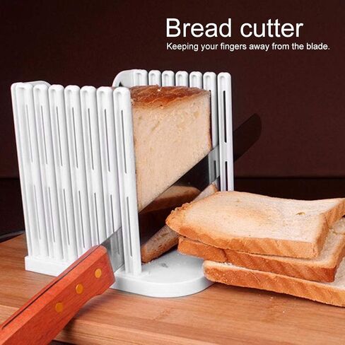 Bread Slicer for Homemade Bread, Adjustable Bread Slicer Guide Foldable Toast Slicer Cutting Guide for Bread Cutter Plastic Bread Loaf Slicing for Kitchen in Saudi Arabia