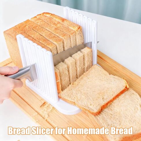 Bread Slicer for Homemade Bread, Adjustable Bread Slicer Guide Foldable Toast Slicer Cutting Guide for Bread Cutter Plastic Bread Loaf Slicing for Kitchen in Saudi Arabia
