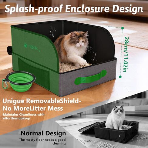 20" x 16" x 11" Travel Litter Box for Cats, Collapsible Cat Litter Box with Compact Fold, Portable Cat Box - Leak-Proof Water-Resistant, Hard Bottom & Easy Carry for Car/Hotel/Airplane On-The-Go in Saudi Arabia
