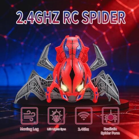 ألعاب عنكبوت للتحكم عن بعد للأولاد من سن 4 إلى 6 سنوات مع أضواء عيون وأرجل متحركة وسرعة سريعة ودوران 360 درجة، ألعاب روبوتات RC للأطفال للأعمار من 3-4 و5-7 سنوات in Kuwait
