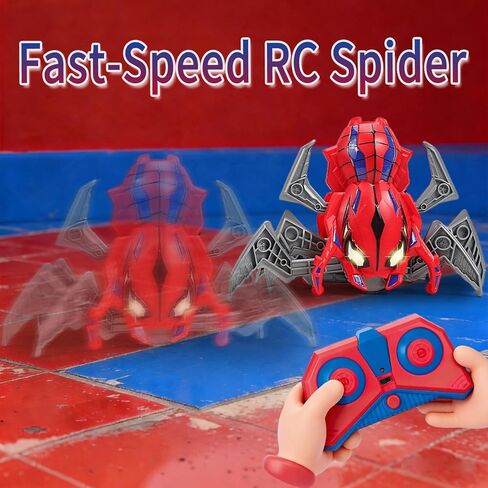 ألعاب عنكبوت للتحكم عن بعد للأولاد من سن 4 إلى 6 سنوات مع أضواء عيون وأرجل متحركة وسرعة سريعة ودوران 360 درجة، ألعاب روبوتات RC للأطفال للأعمار من 3-4 و5-7 سنوات in Kuwait