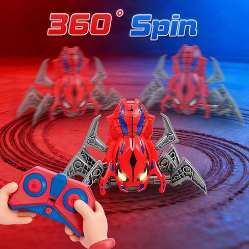 ألعاب عنكبوت للتحكم عن بعد للأولاد من سن 4 إلى 6 سنوات مع أضواء عيون وأرجل متحركة وسرعة سريعة ودوران 360 درجة، ألعاب روبوتات RC للأطفال للأعمار من 3-4 و5-7 سنوات in Kuwait