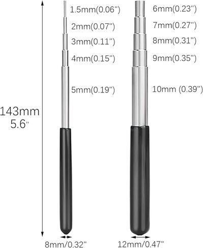 RLECS 2PCS Five Section Winding Rod 1.5-10mm Stainless Steel Coil Jig for Making Jump Ring Jewelry Weaving DIY Crafts in Saudi Arabia