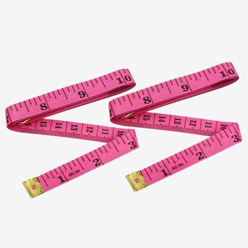 Dual-Scale Soft Ruler for Sewing and Tailoring, 60 Inches / 150 Centimeters, 2 Pack Red in Saudi Arabia