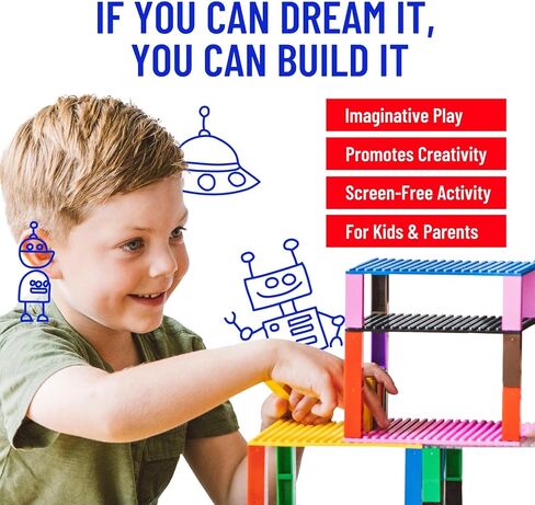 Strictly Briks Stackable Baseplates - 12 Pack Compatible with Lego & All Major Building Brick Brands, 6 x 6 in, Stackable Top & Bottom Sides with 20 x 20 Stud, Kids Easter Gift, Rainbow in Saudi Arabia
