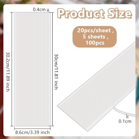 OLYCRAFT 5 أوراق 100 قطعة من مقابض السيليكون غير القابلة للانزلاق لقوالب اللحاف مقاس 11.9 × 3.4 بوصة، مقابض مسطرة ذاتية اللصق، ملصقات وشرائط قبضة ملحقات الخياطة لقوالب مساطر اللحاف in Kuwait