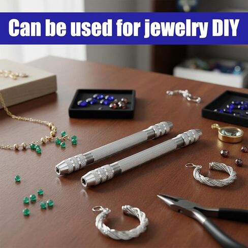 2 قطعة ملزمة دبوس مزدوجة الأطراف، أداة سلك نحاسي ملتوية DIY دبوس مثقاب يدوي DIY إكسسوارات مجوهرات لأدوات صنع المجوهرات المصنوعة من الأسلاك النحاسية in Saudi Arabia