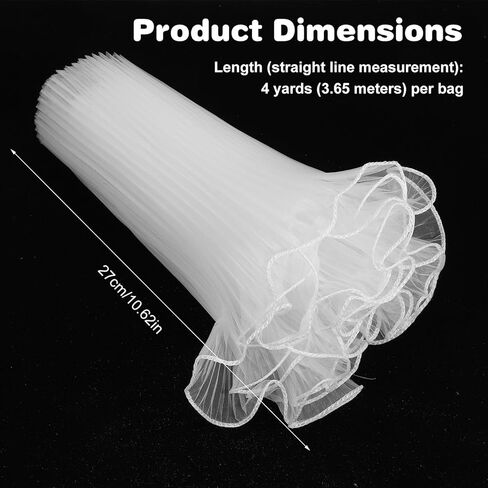Bouquet Wrapping Paper - Flower Bouquet Wrapping Paper - Flower Wrapping Mesh Paper, White Pearl Edge Wrinkled Mesh, Korean Bouquet Wrapping Mesh for DIY Floral Decor & Wedding Gift Packaging 4 Yards in Saudi Arabia