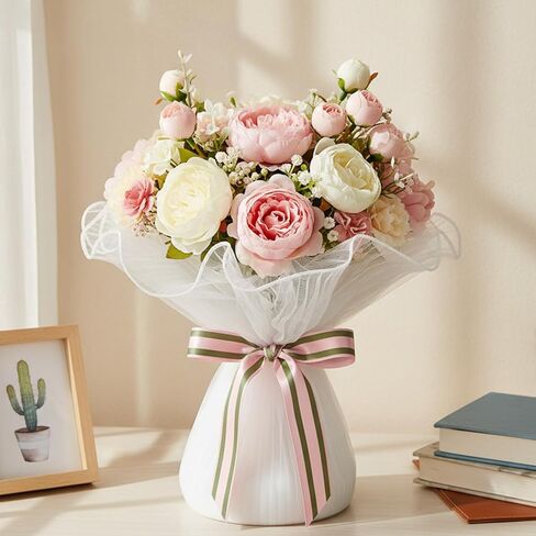 Bouquet Wrapping Paper - Flower Bouquet Wrapping Paper - Flower Wrapping Mesh Paper, White Pearl Edge Wrinkled Mesh, Korean Bouquet Wrapping Mesh for DIY Floral Decor & Wedding Gift Packaging 4 Yards in Saudi Arabia