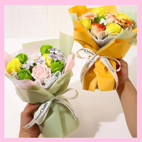 4 Yards Pearl Mesh for Bouquets, 3 Pack Pearl Edge Wrinkled Flower Mesh and 1 Pack Golden Edged Fishtail Yarn for Flower Bouquet DIY Crafts Decorations in Kuwait