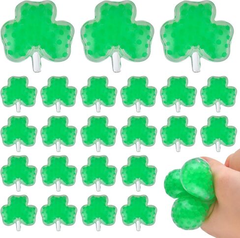 24 Pack St. Patrick's Day Stress Balls, Shamrock Squeeze Ball for Adult Lucky Clover Fidget Balls Toys Perfect for St. Patrick's Day Party Favors Decorations in Kuwait