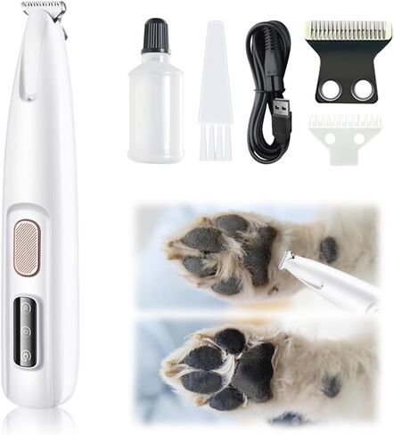 Pet Micro Precision Trimmer, 2025 Upgraded Rechargeable Low Noise Cordless Dog Paw Trimmer with LED Light, Multifunctional Pet Hair Clippers for Paws, Eyes, Ears, Face, Rump (1) in Saudi Arabia