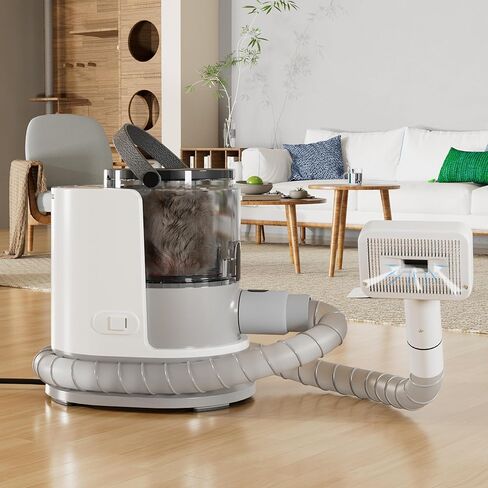 مكنسة FOTING 5 في 1 للعناية بالكلاب، ماكينة حلاقة للكلاب بقدرة 12000 باسكال وفرشاة تساقط، أدوات تنظيف للعناية بالحيوانات الأليفة، مستويين للشفط، تنظيف منزلي لشعر الحيوانات الأليفة، أبيض in Kuwait