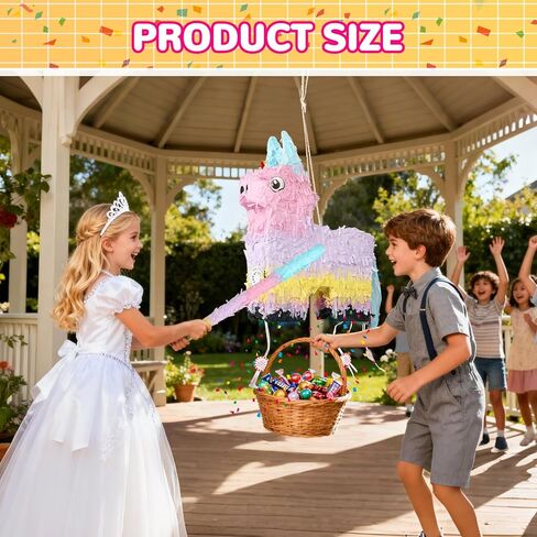 Piñata Set for Kids Party - Full Party Game Kit with Hitting Stick, Blindfold & Confetti Filler, Perfect for Birthday Party Decorations for Boys and Girls - Pop Pop Pinata, Macaron colors... in Saudi Arabia