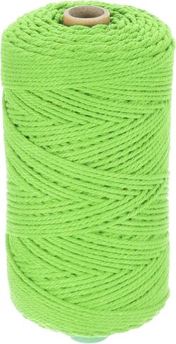 حبل مكرامية طبيعي من HARFINGTON مقاس 2 مم × 220 ياردة 3 جدائل من القطن الملتوي من أجل شماعة جدارية للنباتات DIY صائد الأحلام، بني متوسط in Kuwait