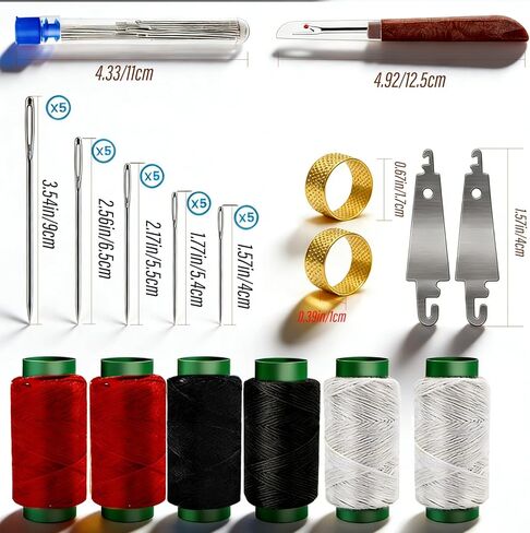 38Pcs Large Eye Needles Set,Hand Sewing Needles with Threader, Thread Ripper, Needle Threaders, Threads and Thimbles,Yarn Knitting Needles,Sewing Supplies Kit in Saudi Arabia