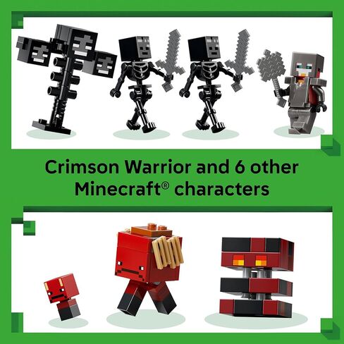 LEGO Minecraft Wither Battle Building & Pretend Play Toy for Boys & Girls - Video Game Playset & Toy Figures for Kids, Ages 8+ - W/Crimson Warrior Minifigure & More - Gift Idea for Birthdays - 21590 in Saudi Arabia