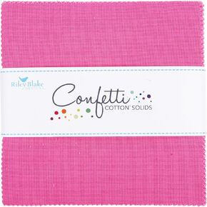 Confetti Cotton Solids Riley Hot Pink 42 5-inch Squares Charm Pack Riley Blake 5-120-RHOTPINK-42 in Kuwait