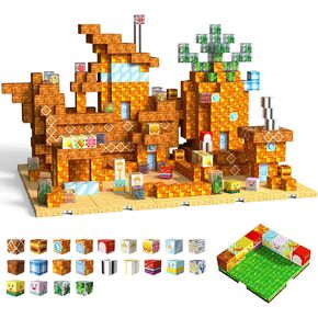 150 PCS Magnetic Blocks-Magnetic Building Blocks Cubes with 4 Expandable Magnet Baseplates, Build Creative Anime World with Magnet Cubes, STEM Toys & Ideal Xmas Birthday Gift for Kids Ages 3-12 in Kuwait