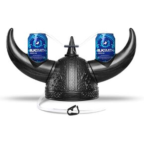 BLKSMITH Drinking Helmet, Viking Drinking Hat with Straws Holds 2 Cans, Adjustable to Fit 16-24" Head, Cool Gifts for Dad in Saudi Arabia