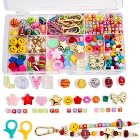 RepaTime Beaded Bag Charm Kit丨Keychain Making Kit丨DIY Jewelry Making Kit丨Acrylic Bag Charm Beads 丨Key Chain Supplies Crafts Accessoriess丨Girls Christmas Gifts,Party,Family Activity for All Ages in Saudi Arabia