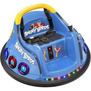 ANPABO 12V Toddler Bumper Car w/ 360° Spins, Remote Control, Rainbow Lights & Bluetooth, 5-Point Seat Belt, 3 Speeds, Bumper Car for Toddlers, Blue in Kuwait