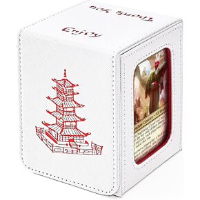 Venssu Chinese Takeout Deck Box with Commander Display, MTG Deck Case Fits 100 Double Sleeved Cards / 35+ Toploaders, Fake Leather Storage Box with 2 Dividers, Compatible with TCG/PTCG Cards in Kuwait