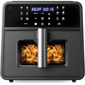 Emerson SmartVoice 10QT 6-in-1 Air Fryer, 1000+ Voice Control Commands, 100+ Recognized Food, No APP, No WIFI, No Setup, Nonstick Basket, Air Fry, Bake, Reheat, Dehydrate, 1700W in Kuwait