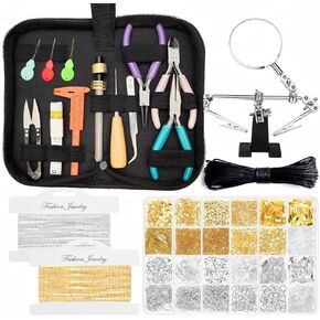GoddenMene Adult Jewelry Making Supplies kit, Jewelry Making Materials and Tools, Including Jewelry Pliers, Wire, Necklace Chain, Discovery Items, Magnifying Glass and Storage Bag, Repair Assistant in Saudi Arabia